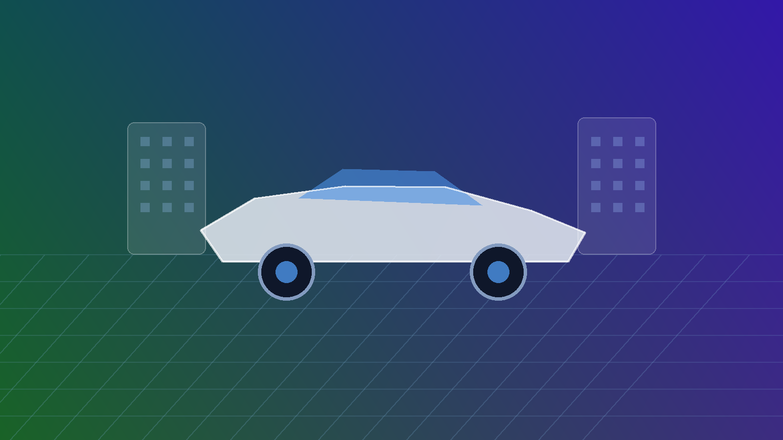 Visuel éditorial sobre représentant une chaîne automobile électrique européenne et la localisation industrielle en France