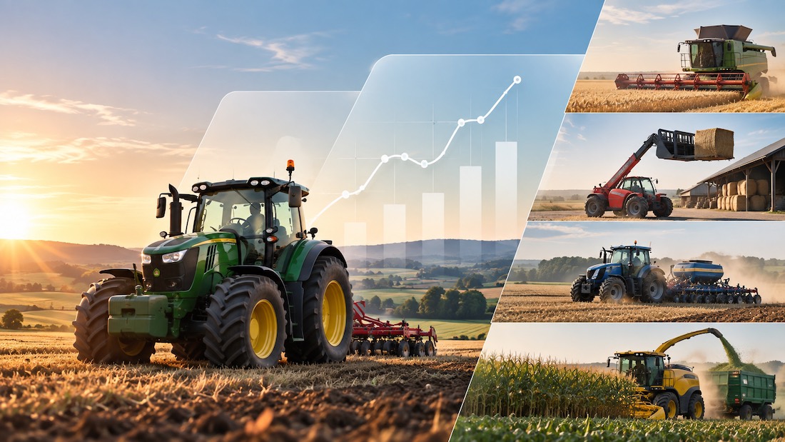 Tracteur et materiels agricoles avec courbe de prix, cote du materiel agricole d'occasion FutureForecast